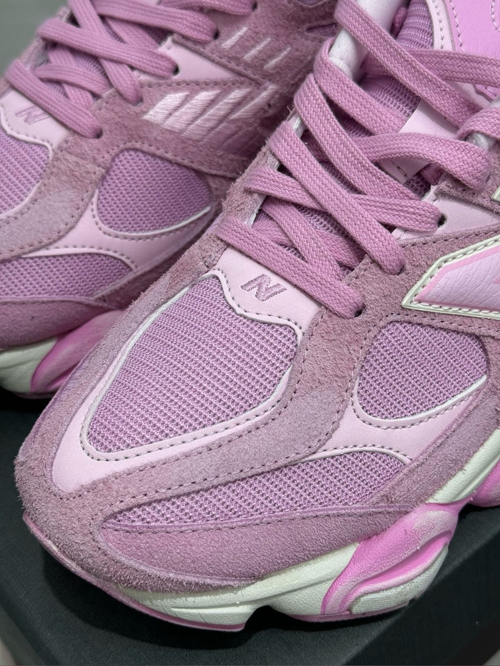 New Balance 9060 Pink Purple Suede Mesh Sneakers - Picture 6 of 9